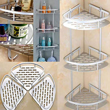 CHHD Mensola per Doccia angolare, mensola per Doccia in Alluminio a 3 Ripiani mensola per Doccia Triangolare a Parete per Bagno con mensola per Doccia angolare con 2 Ganci per Cucina ba
