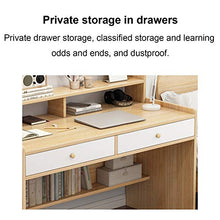 Scrivania Home Office con scrittoio con libreria, Scrivania da Studio Semplice Piccola scrivania per Computer Desktop con cassetti, Stile Moderno e Semplice, Risparmio di Spazio