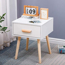 Comodini scandinavi in legno e bianco, comodino con armadietto con 1 cassetto, tavolino, tavolino da caffè, tavolino quadrato per soggiorno, corridoio, camera da letto, ufficio, 40 x 40 x 50 cm