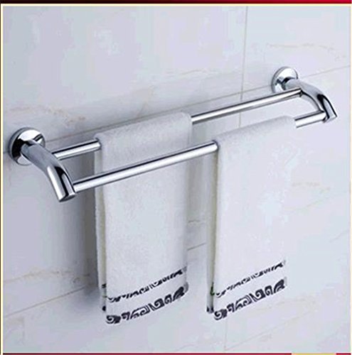 MBYW Portasciugamani Moderno Portasciugamani Elegante per Il Bagno di Moda Portasciugamani in Acciaio Inox Asta Doppia Pesante Peso Solido Atmosfera Bagno Ciondolo Doppio palo Lunghezza 60 cm