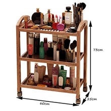 LYM &ripiano di stoccaggio Scaffalature Mobili in Legno massello Cucina Rack Carrello per Camera da Letto Bagno Multistrato con ripiano Ruote Scaffale di Finitura (Color : B)