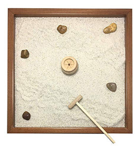 GIARDINO ZEN DA TAVOLO 25x25 2cm di legno massello NOCE lavorato artigianalmente fatto a mano - Prodotto di Qualita'