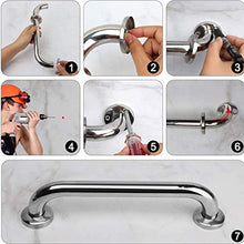 2pcs Maniglione da Bagno in Acciaio Inox, Barra di Sostegno per Bagno in Acciaio Inox,Maniglia da Parete per Vasca,Corrimano Antiscivolo di Sostegno per Anziani, Disabili, 30 cm