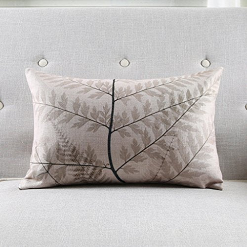 MEILING Moderno ed Elegante vene di Cotone e Lino Cuscino Divano Foglie delle Piante di Sostegno Decorativi Cuscini Lombare (Colore : 30 * 50cm-Without A Core)