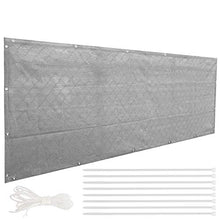 Frangivista Balcone 90x500cm Antivento Recinzione Privacy Giardino AntiUV Impermeabile Copertura Balcone Privacy Schermo Protettivo per Balcone Montato con Occhielli e Fascette (Grigio)