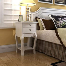 Comodino con 2 cassetti Bianco, Comodino, Comodino, Mobili Comodino da camera, Legno, Comodini Bianchi Camera da Letto Moderni, 40 x 30 x 68 cm