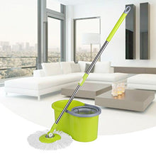 WAMSY Mop Stock Spin Mop 360 Mop E Secchio Rotanti Magic Roll Mop Rotante Facile da Strizzare con 2 Testine in Microfibra
