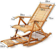 Sedia Lounge Sedia Regolabile Chaise Reclinabile Bamboo Sedia a Dondolo Pieghevole Pieghevole Sedia a Sdraio Portatile per Giardino Prato a Sdraio Backyard