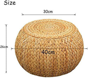 TONGS Poggiapiedi in Rattan Tavolino Sgabello Rotonda Del Piede Sgabello, Stile Rustico Paglia Divano a Panca Scarpe - Arredi Casa