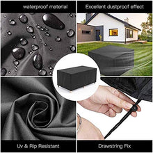STZYY Fodere per mobili da Giardino, per Evitare Fumo e Polvere, Resistente Copertura per Tavolo Rettangolare da Esterno Oxford Portatile per divani e sedie Barbecue, Polvere Antipolvere, Nero, 14