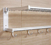 C-J-H Mensola del Bagno Pugno Libero, tovagliolo di Alluminio Spazio Rack Doppio portasciugamani 60 Centimetri