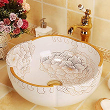 Jgophu Appendiabiti da bagno, stile europeo, stile vintage, in ceramica, con motivo di peonia