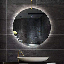 Specchio 70 cm Specchio da Bagno Illuminato a LED, retroilluminazione con Specchio Rotondo Leggero, Pulsante a sfioramento Specchio per Il Trucco
