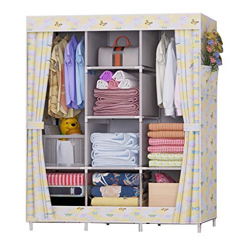 Locker Grande Tela Armadio di Stoccaggio Vestiti Appesi Scaffalature Metalliche Portatile Assemblea Bold Home Camera Camera 128X45X170CM MUMUJIN (Color : A)