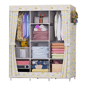 Locker Grande Tela Armadio di Stoccaggio Vestiti Appesi Scaffalature Metalliche Portatile Assemblea Bold Home Camera Camera 128X45X170CM MUMUJIN (Color : A)