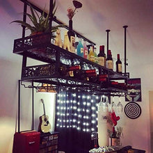 Armadietto Del Vino Scaffale Da Bar Mensole Sospese Portabottiglie Da Vino A Soffitto, Portabicchieri Da Vino Sospeso, Portabottiglie Rustico, Portabottiglie Da Appendere, Design Industriale Per La C