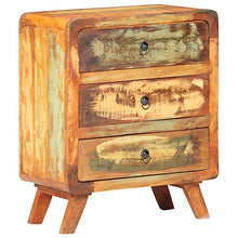 Tidyard Credenza Cassettiera Vintage Rustica in Legno Massello di Recupero con 3 Cassetti 60x35x75 cm,Credenza con Cassetti,Credenza Vintage,Cassettiera Vintage Rustica,Mobiletto da Salotto Vintage