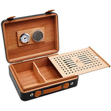 TGhosts Cigar Humidor, Cigar Humidor Cedar Cigar Box con igrometro e umidificatore, Cuoio Portatile Cigar Humidor Portable Viaggio Sigari Box