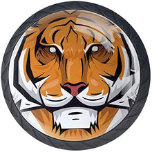 Vernice animale re tigre Pomelli per Porta Set di 4 Pomelli per Mobili Manopole per Cassetti Cucina Armadio Vetro