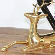 CYYMY Portabottiglie da Vino di Ottone Alce Creativo del Supporto Bottiglia Decorazione di Casa Artigianato Ornamenti Regalo di Natale Cremagliera del Vino