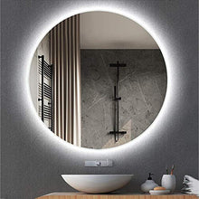 specchio, Bagno a LED Rotondo retroilluminato, lavamani a Parete, specchiera, Trucco Illuminato, Barba, Sicurezza antideflagrante HD