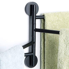 Sayayo Portasciugamani girevole Portasciugamani pieghevole in acciaio inossidabile a 4 barre Porta asciugamani per cucina Bagno fissato al muro, nero opaco, EGK9003-B