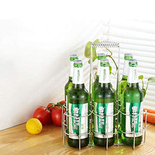 Freestanding Wine Rack Beer Rack Carrier Beer Bottle Storage Holder Organizer Remote Beer Crate/Carrier Metal Transportation Frame For 6 Beer Cans Good Helper In The Kitchen Silver