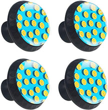 Modello di limone frutta blu Pomelli per Porta Set di 4 Pomelli per Mobili Manopole per Cassetti Cucina Armadio Vetro