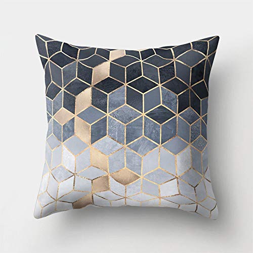 Hao~zhuo Cuscino Divano Decorativi Cuscini Copertura Federa Geometrico Stampato in Poliestere tiro Cuscino Decorazione for la Decorazione Domestica Divano Cuscino Federa (Color : H)