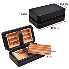 QINJLI Handmade Cigar Humidor, Cedar Cigar Desktop Box con umidificatore, Piano in Vetro for 6 Sigari