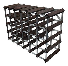 DS Wineware - Portabottiglie tradizionale da 30 bottiglie da vino, completamente assemblato, certificato FSC, in pino scuro, mogano, 6 x 4