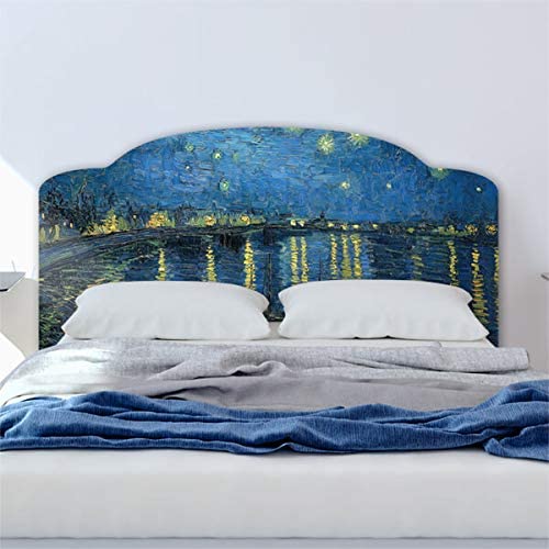 CREARREDA Testiera letto matrimoniale in PVC adesiva 100% Made in Italy Van Gogh Rodano 168x78 Schianale letto adesivo resistente, antigraffico, anallergico e isolante