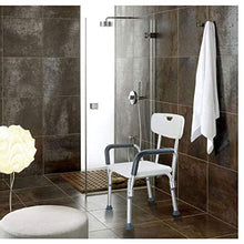 WEIJINGRIHUA Sedia da Doccia per Anziani Sgabello da Bagno Regolabile in Altezza con Braccia e sgabelli di Sicurezza dello Schienale per Il Bagno Guida per la Mobilità disabili (Color : Blue)