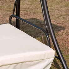 miozzi Dondolo da Giardino 3 Posti con Tettuccio Crema 200x125x170 cm