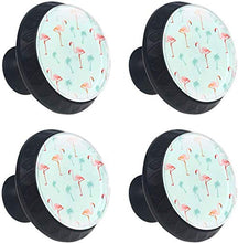 Fenicottero fiore di ibisco dell'acquerello Pomelli per Porta Set di 4 Pomelli per Mobili Manopole per Cassetti Cucina Armadio Vetro