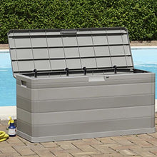 Tidyard Cassapanca da Esterno, Cassapanca Contenitore, Cassetta Multiuso Impermeabile, Bauli e Contenitori da Giardino 280 L Grigio Chiaro