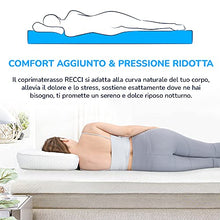RECCI Topper Memory Foam 6cm, Topper Materasso per Alleviare Pressione, Coprimaterasso con Rivestimento Ipoallergenico in Bamboo - Rimovibile e Lavabile, CertiPUR-EU (160x190x6cm)