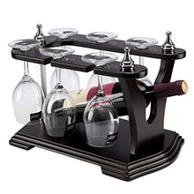 FYLHX 14 Pollici Legno Massello Vino Cremagliera di Vetro Stile Europeo Freestanding Controsoffitto Portabicchieri da Vino Cucina Bar Cantina retrò Cremagliera del Vino