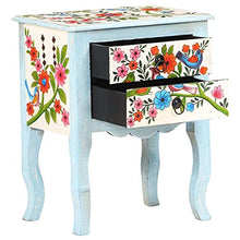 vidaXL Comodino Dipinto a Mano 40x30x50 cm in Legno Massello di Mango