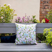 Celina Digby® Cuscino da giardino impermeabile per esterni in fibra cava di colore grigio, quadrato, dimensioni 43 x 43 cm, 43 x 43 cm, fiori di ciliegio