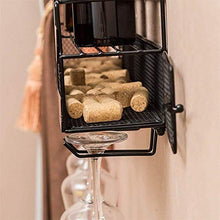 DJSMjbj Bottiglia di Vino calici di Vetro del Supporto della cremagliera Cork Parete - Elegante archiviazione for Sala da Pranzo Cucina Bar Cantina Ripiani