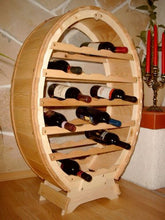 Scaffale vini Botte-vino per 24 Bottiglie verniciatura naturale Porta bottiglie a forma di botte