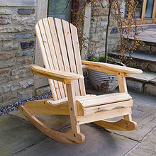 Trueshopping Adirondack Bowland Sedia a Dondolo per Giardino/Patio con Cuscino a Strisce Bianco e Blu