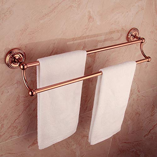 MBYW moderno minimalista portasciugamani portasciugamani da bagno portasciugamani porta asciugamani doppio palo bagno pieno rame bar europeo retrò Adatto per bagno, camera da letto, cucina