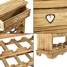 [en.casa] Mobile Portabottiglie con Cassetto 86 x 55 x 22 cm Cantinetta in Legno di Pino per 16 Bottiglie Bancone Portabottiglie da Vino con 4 Ripiani in Design Classico
