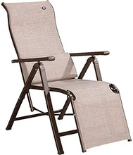 PAKUES-QO Lettino da Giardino reclinabile Cachi e Sdraio Lettino da Sole Regolabile Pieghevole con Cuscino Lombare Gratuito per la Spiaggia Piscina Patio Esterno Piedini da Campeggio in Acciaio