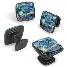 Arte di notte stellata Pomelli per Porta Set di 4 Pomelli per Mobili Manopole per Cassetti Cucina Armadio Vetro