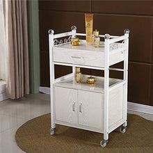 YIN YIN Carrello per Ripiani Mensola a mensola Crystal Space Grande Cucina Bagno Bagno Ruota Multifunzione Bianco 50X35X85CM Carrello a rulli (Color : White)