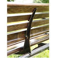 Panchine da esterno con braccioli e schienali, panchine da giardino, panchine da parco con struttura in metallo e sedili in legno massello resistenti alla corrosione, per cortili, balconi