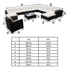 Festnight Set Divani da Giardino con Cuscini, Set Divani da Esterno, Set di Mobili da Giardino in Polyrattan 12 pz Marrone